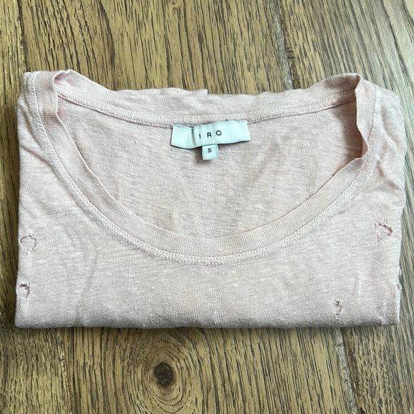 IRO distressed pink T-shirt size small - Picture 4 of 5